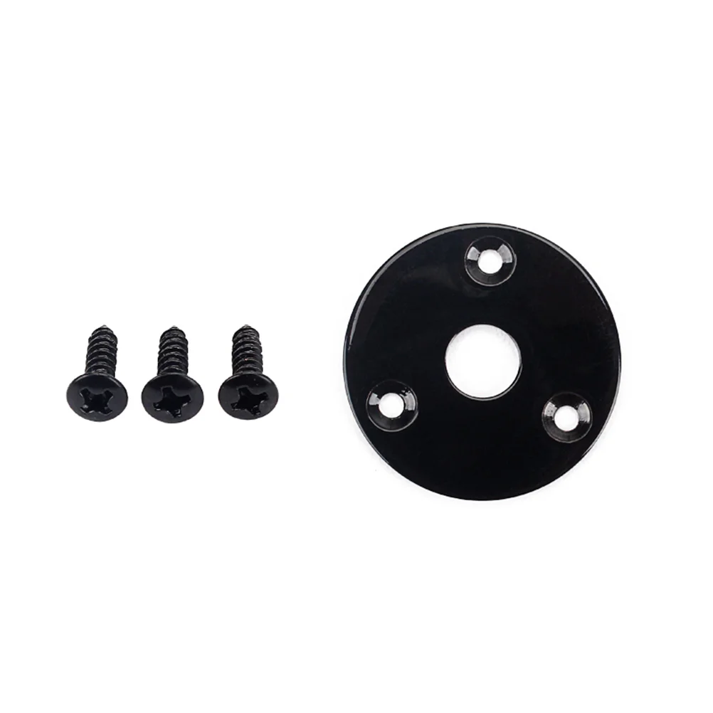 Round Guitar Jack Plate Indented 1/4 Inch Guitar Pickup Output Input Jack Socket Plate Metal Jack Plate With Screws for Electric