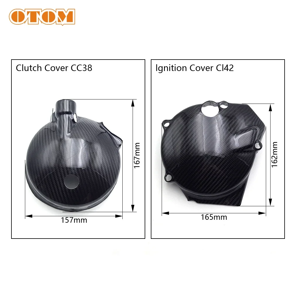 OTOM Motorcycle Magnetic Cover Clutch Cover Carbon Fiber Stator Motor Guard For YAMAHA DT230 LONCIN MT250 Engine Part
