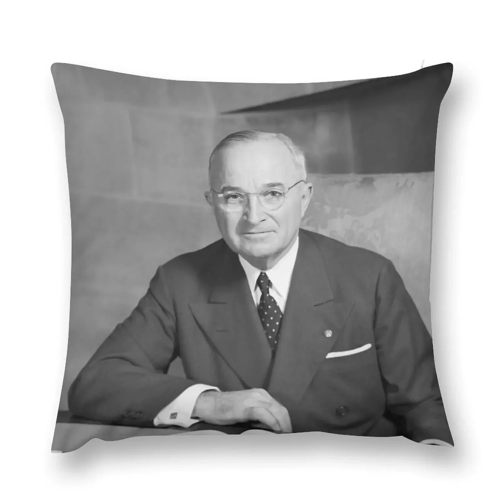 

Harry S. Truman - Photo Portrait Throw Pillow Christmas Covers For Cushions Pillowcase pillows decor home pillow