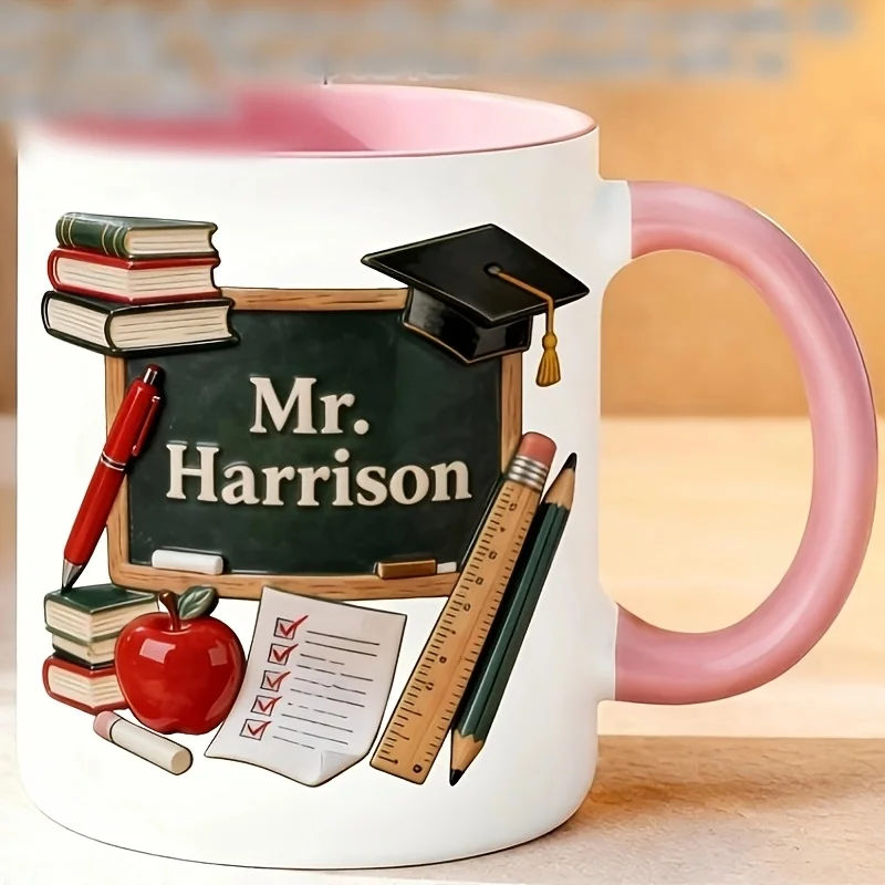 Personalized Name Coffee Mug for Teacher S Day 11 Ounce Smooth Ceramic Mug a Gift for Teachers on Back to School Graduation