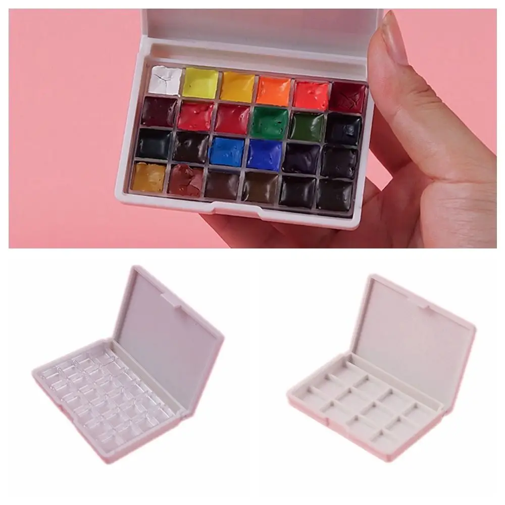12/24 grid Watercolor Pigment Packaging Mini Empty Handmade Storage Box Moisturizing Color Mixing Box Sketch