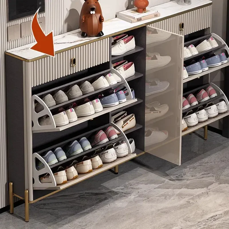 عرض خزانة الأحذية الحديثة حامل عرض خزانة رقيقة منظم رف الأحذية عرض تخزين Szafka Na Buty أثاث موفر للمساحة