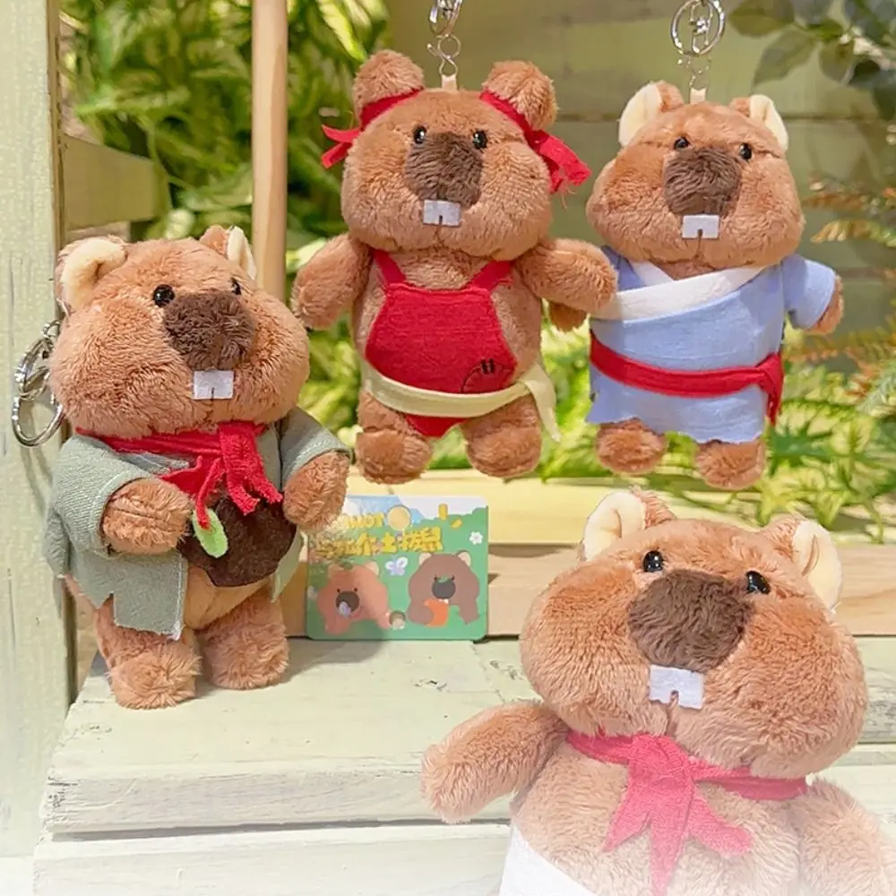 

Cartoon Design Groundhog Keychain Lovely Soft Texture Groundhog Backpack Doll Kawaii Stuffed Doll Bag Pendant Accessories