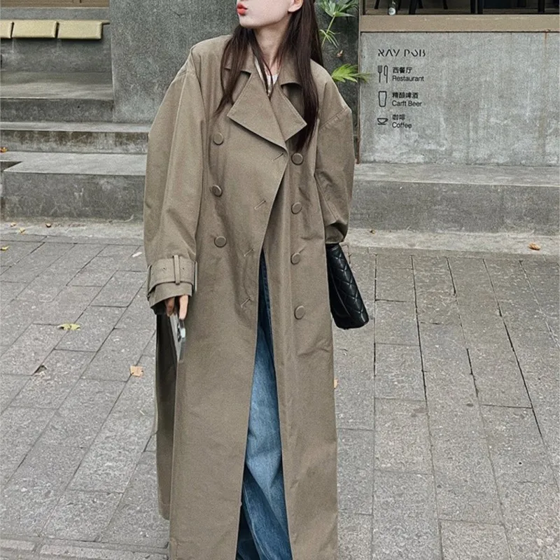 Women's Windbreaker Coat New Korean Style Main Long below the Knee and Ankle