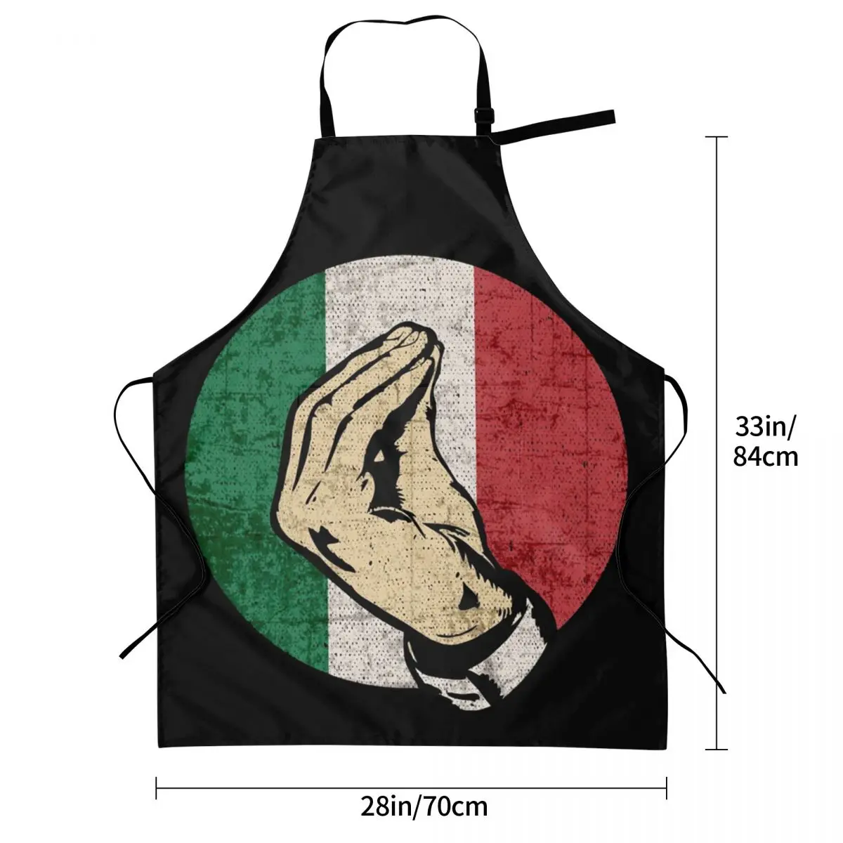 Italian Hand Gesture Sing Language Italy Flag Apron Chef Cooking Baking Tablier Bib Kitchen Cleaning Pinafore for Women Men