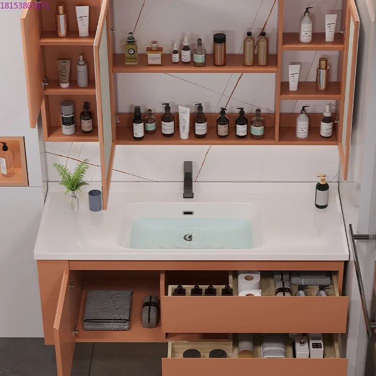 New oak wash basin cabinet combination wash basin cabinet combination