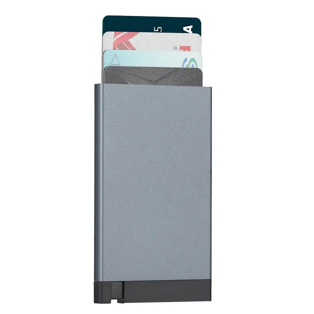 Aluminum Alloy Credit Card Holder Automatic Pop Up RFID Card Case Anti-theft Wallet Anti-magnetic ID Card Protector Purse