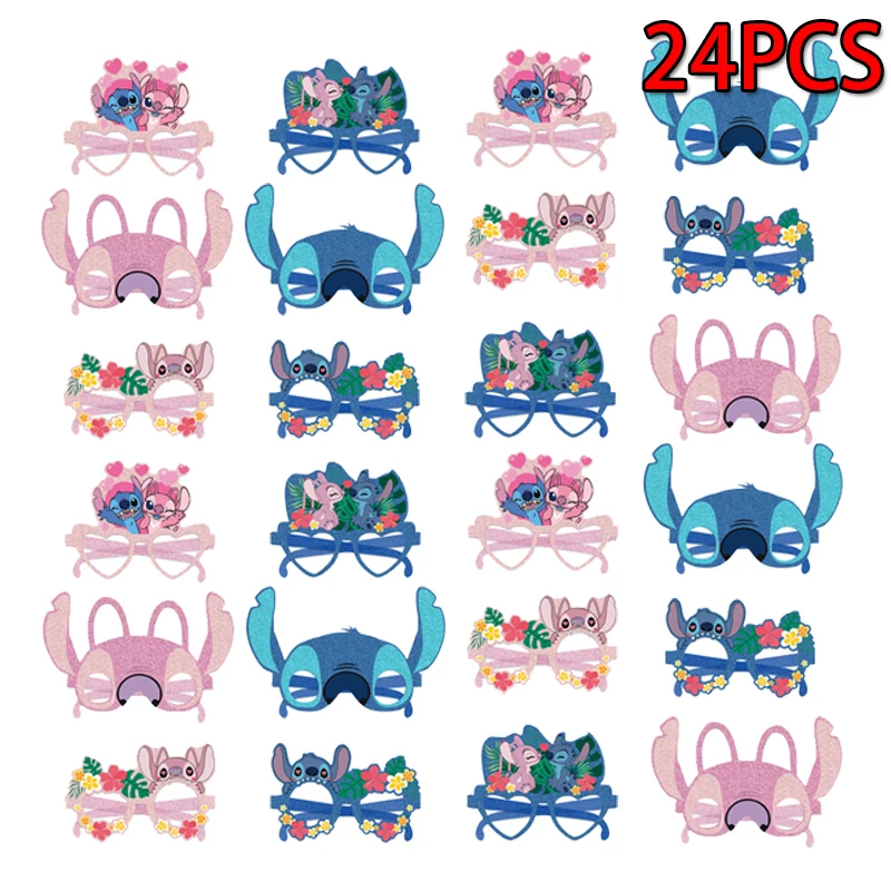 

Disney Stitch Kids Happy Birthday Party Paper Glasses Masks Lilo&Stitch Cosplay Photo Party Props A Friend's Birthday Present