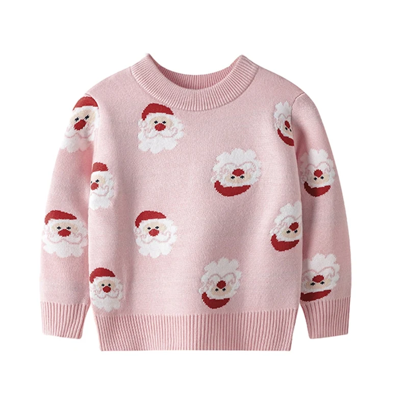 Toddler Baby Girl Boy Christmas Sweater Long Sleeve Warm Jacket Pullover Sweatshirt Coat Red Xmas Clothes