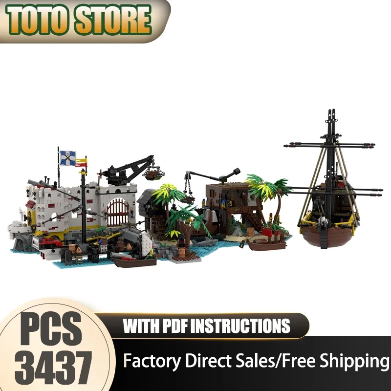 Moc Building Bricks Heist at the Imperial Navy Outpost Model Building Technology Modular Pirate Model Blocks Construstion Toy