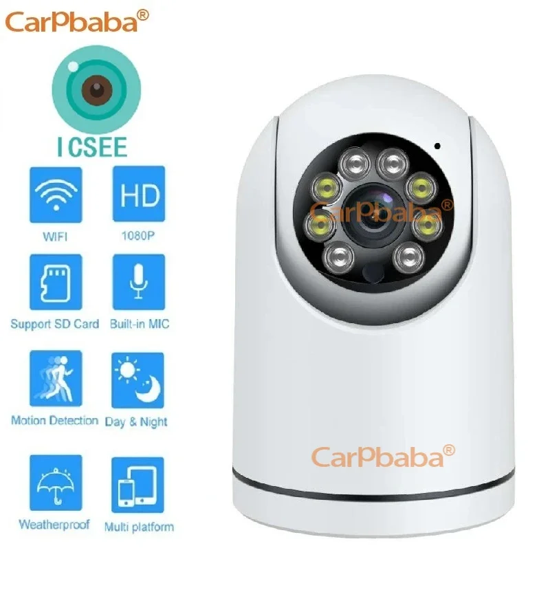 CARPBABA ICSEE 2MP WIFI IP Camera Surveillance Full Color Night Vision Security Protection Wireless Baby Monitor Smart Home