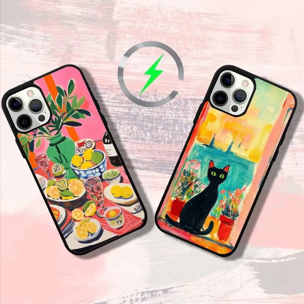 

H-Henry Matisse Painting Phone Case For iPhone 17,16,15,14,13,12,11,Pro,Max,Plus,Mini,SE4,E Magnetic Magsafe Wireless Charging