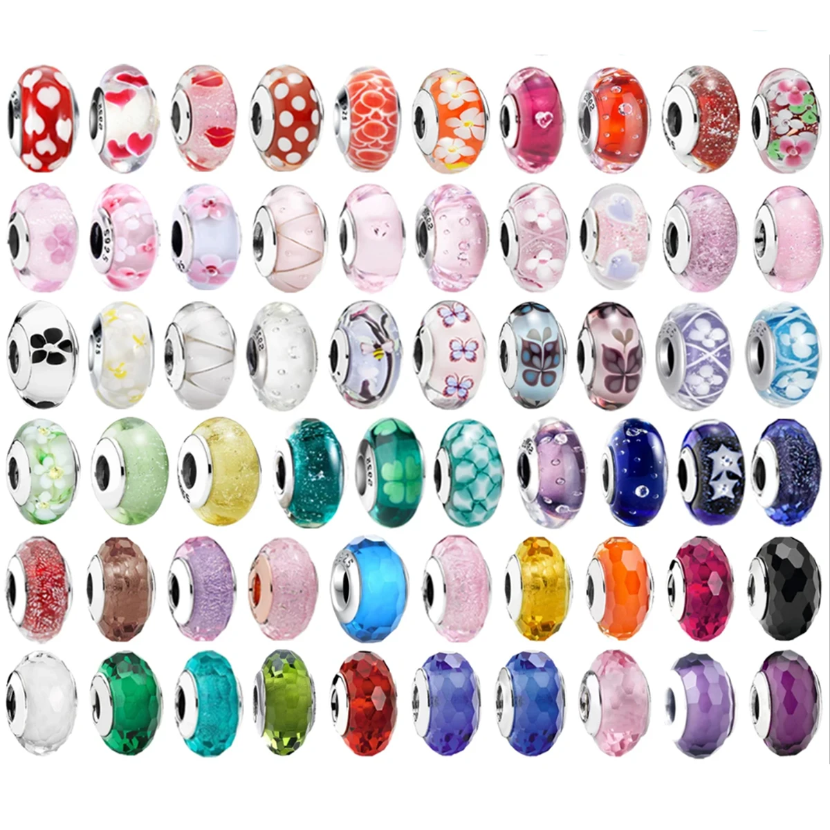 

Подвески из муранского стекла из стерлингового серебра 925, подходят для оригинальных браслетов, круглые подвески из муранского стекла, бусины, сделай сам, женские ювелирные изделия, подарки для женщин