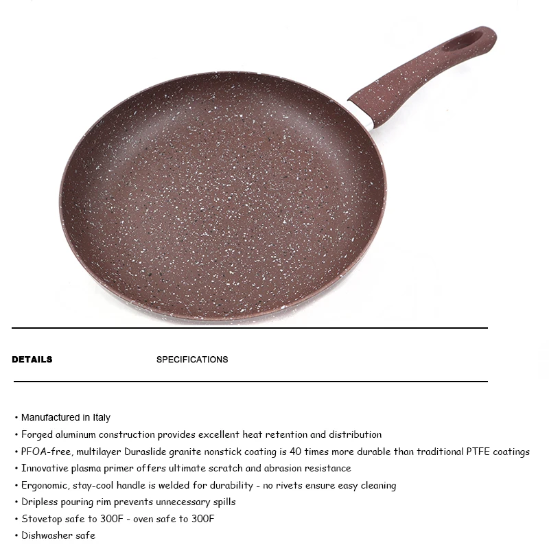 Master Star 2023 Non-Stick Fry Pan 20/24/28cm Set Brown Color Frying Pan Granite Coating Pan Beaf Skillet Gas Cooker Daily Use
