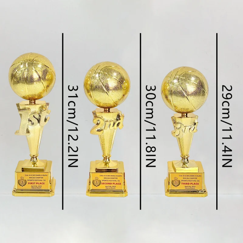 

Customized Signature or Logo Basketball Tournament Series Trophies for 1st, 2nd, and 3rd Place