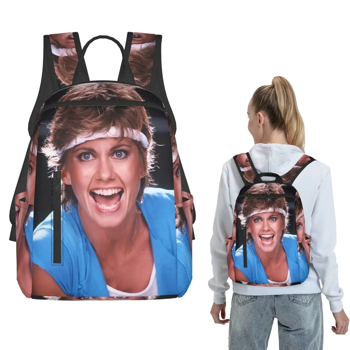 Olivia Newton-John Physical Backpack Daypack Boys Girls BookBag School Bag Shoulder Bags for Men Women