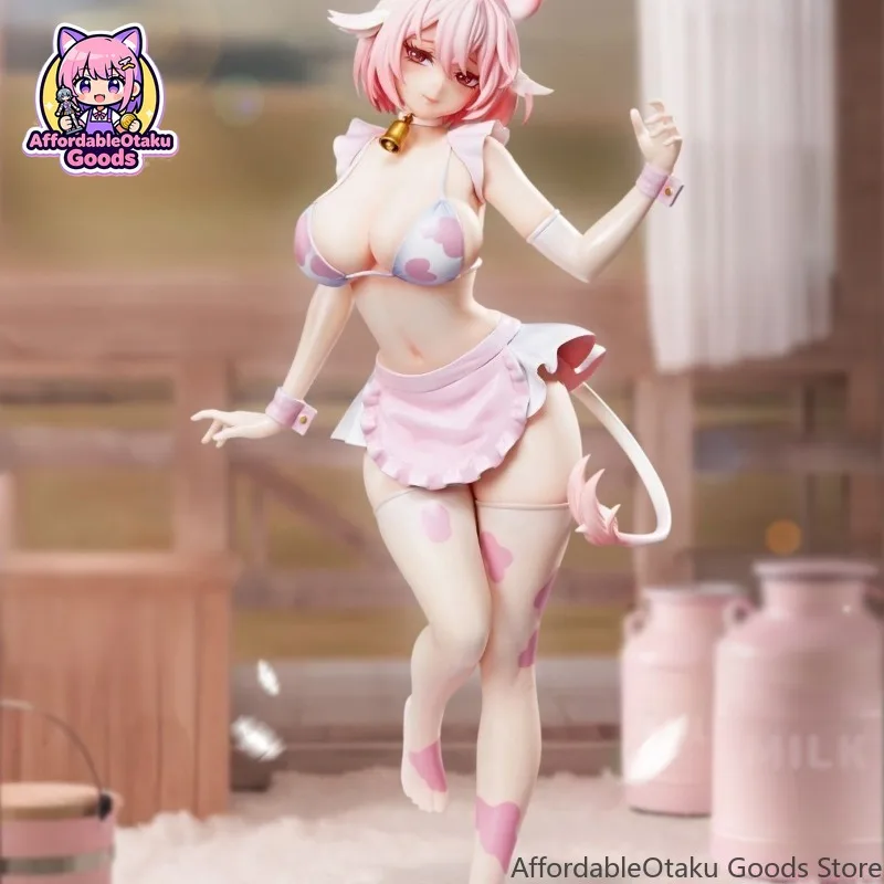 Bishoujo Cow Girl Black White Figure Anime Desktop Ornament Trendy Collectible PC Case Decor Car Interior Display Model