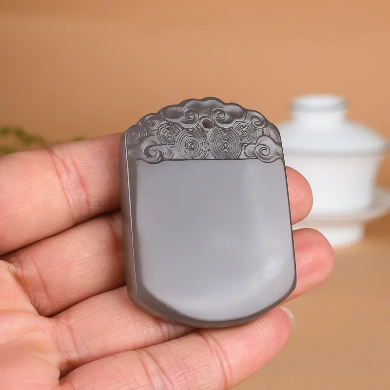 Smoky gray outer Mongolian material safe and sound brand pendant