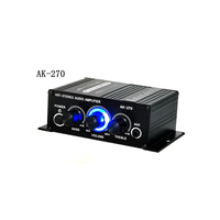 AK270 12V Mini HIFI Power Amplifier Audio Home Car Theater Amplifier 2 Channel Amplifier USB/SD AUX Input