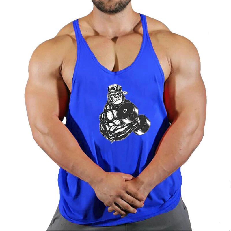 New Arrivals Bodybuilding stringer tank top man Cotton Gym sleeveless shirt men Fitness Vest Singlet sportswear workout tanktop