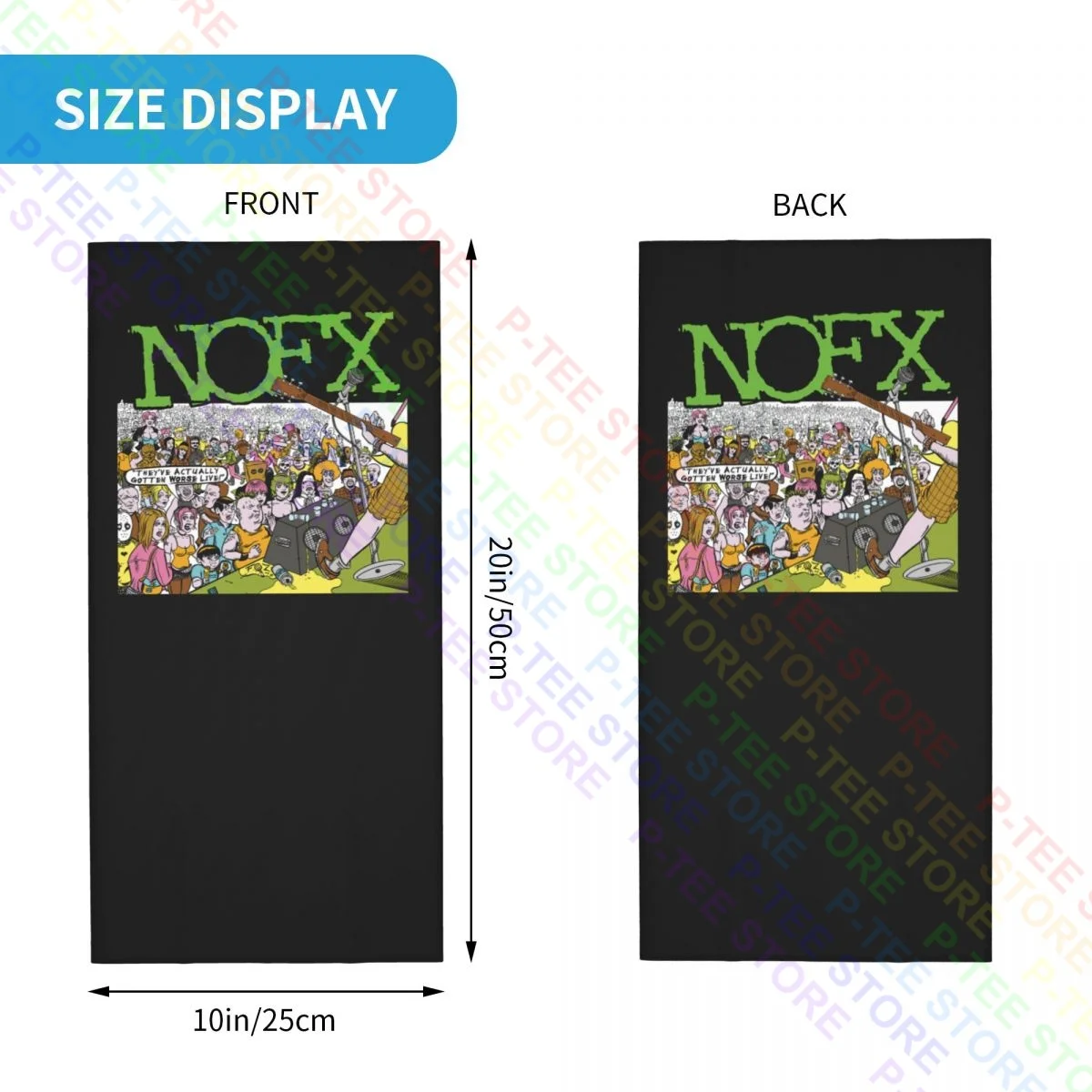 00S Nofx Cotton Band Old Vintage Music Noevx Punk Lock Neck ghetta Bandana sciarpa stampa maschera per il viso