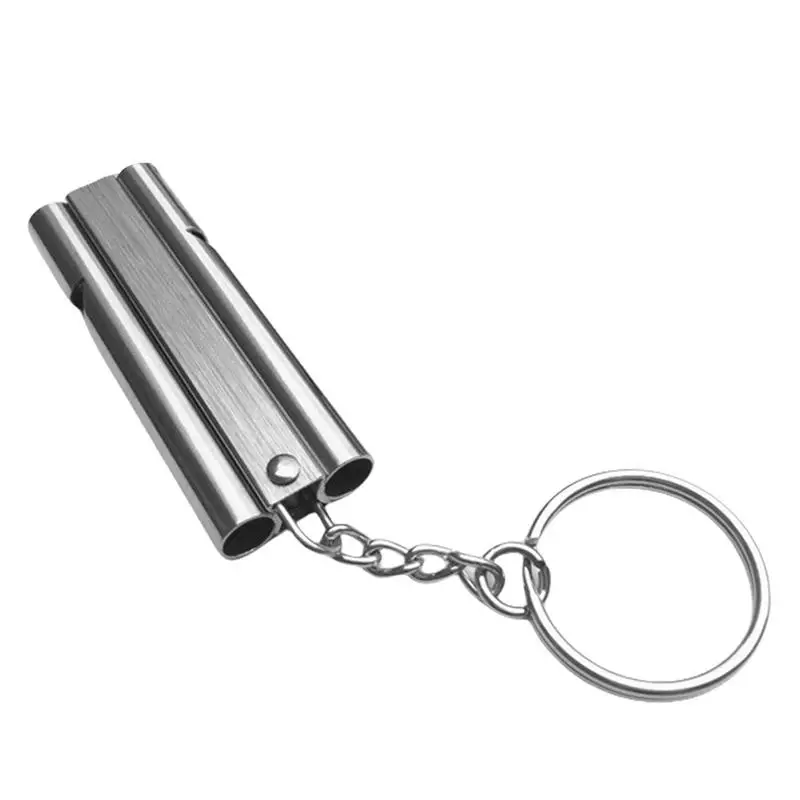 

Outdoor Survival Whistle Double Tube High Decibel Whistles With Keychain Security Whistles Outdoor Survival Tool For Coaches