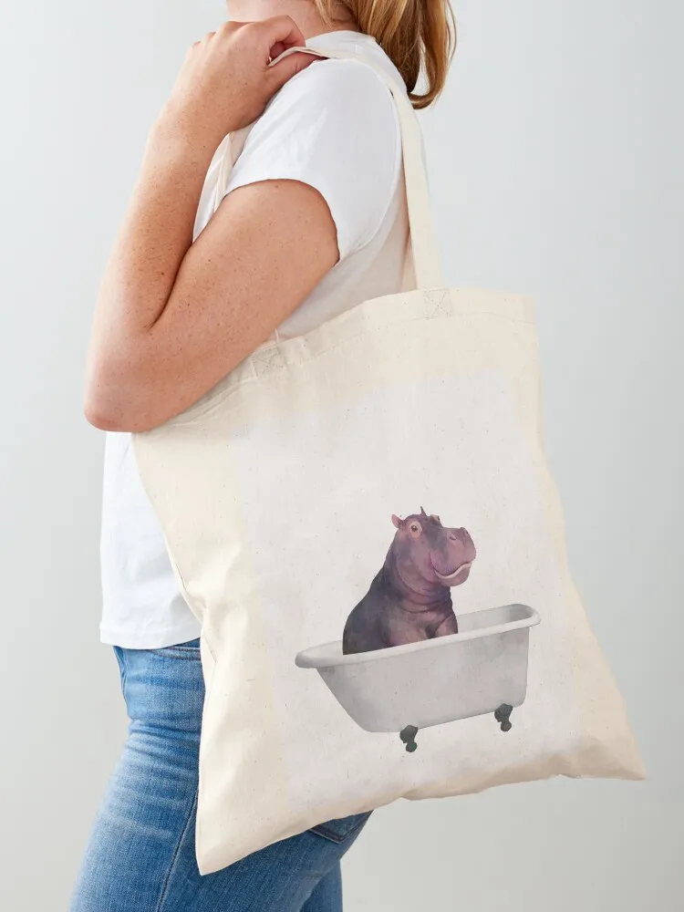 

Hippo in the bathtub Tote Bag Women's shopper hand bags women bag hand bag