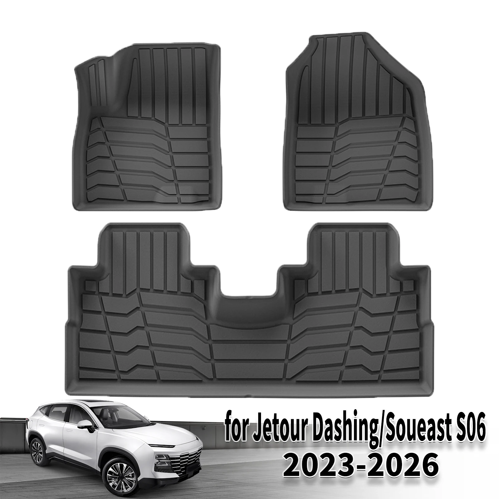 

for Jetour Dashing Dasheng Soueast S06 2023 2024-2026 Eco-Friendly TPE Car Floor Mats & Trunk Mats, All-Weather Protection