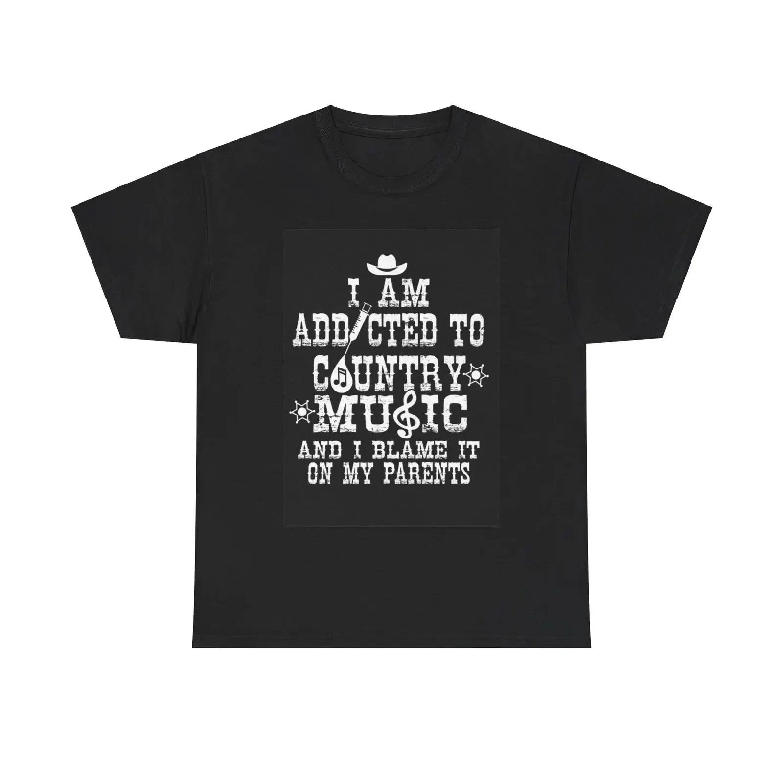 Addicted To Country Tshirt Festival Hank Willie Strait USA Unisex Heavy Cotton