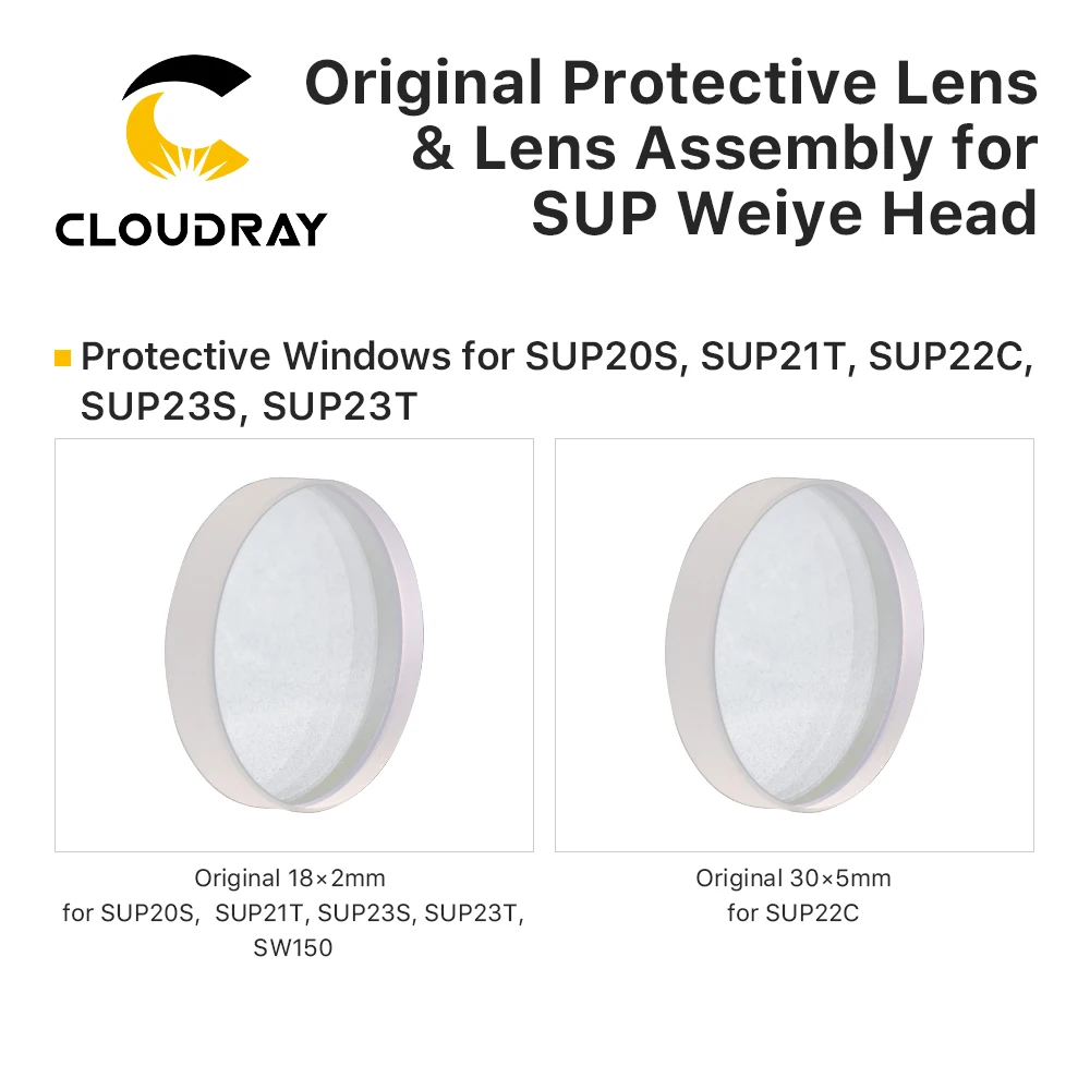 Cloudray Original Hand-Held Laser Protective Lens & Lens Assembly for SUP Weiye Fiber Laser Welding Head 1064nm