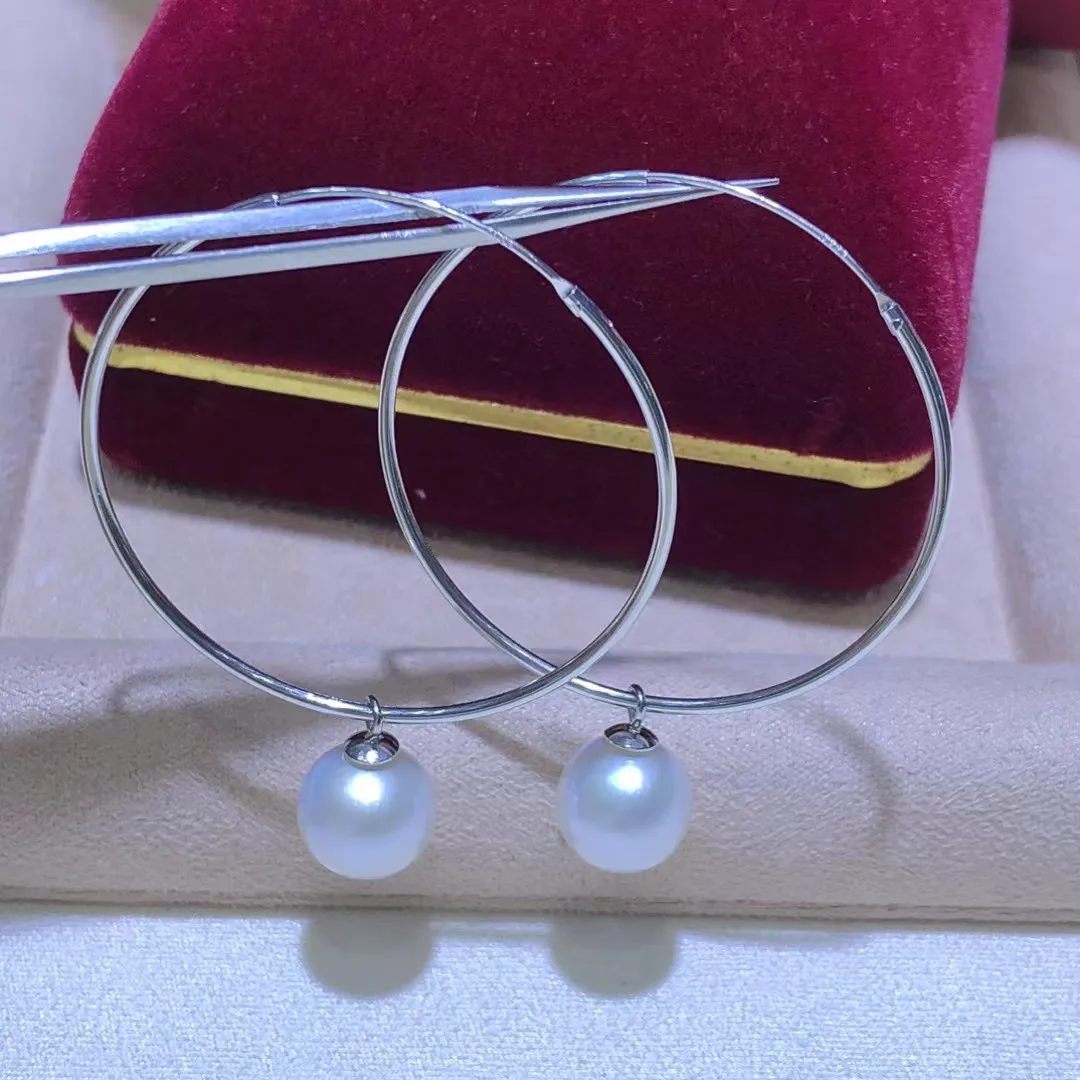 

Оптовая продажа, серьги из стерлингового серебра S925, фурнитура для крепления, базовые монтажные детали, аксессуар для жемчуга 9-10 мм, 5 пар/лот