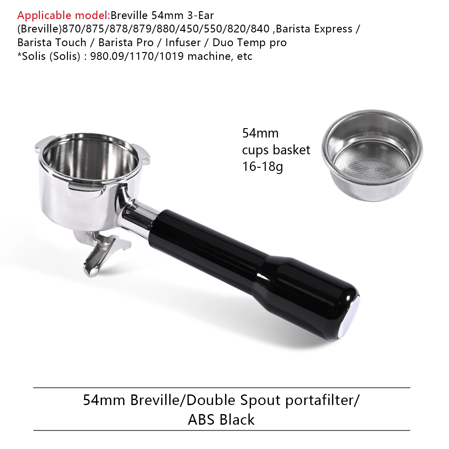 54mm Koffie Dubbele Uitloop Filterhouder Naakt Voor Breville Sage 870 878 879 Filtermand Espressomachine Accessoire Barista Tool