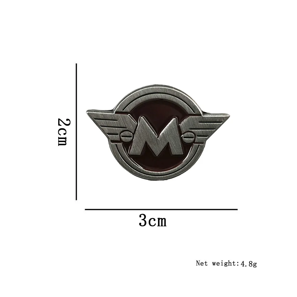 M Wing Abzeichen, klassisches Motorrad-Logo, Brosche, personalisiertes Motorrad-Enthusiasten-Accessoire, Retro-Metall-Anstecker, modische Kragen-Dekoration, Geschenk. – Detail 2