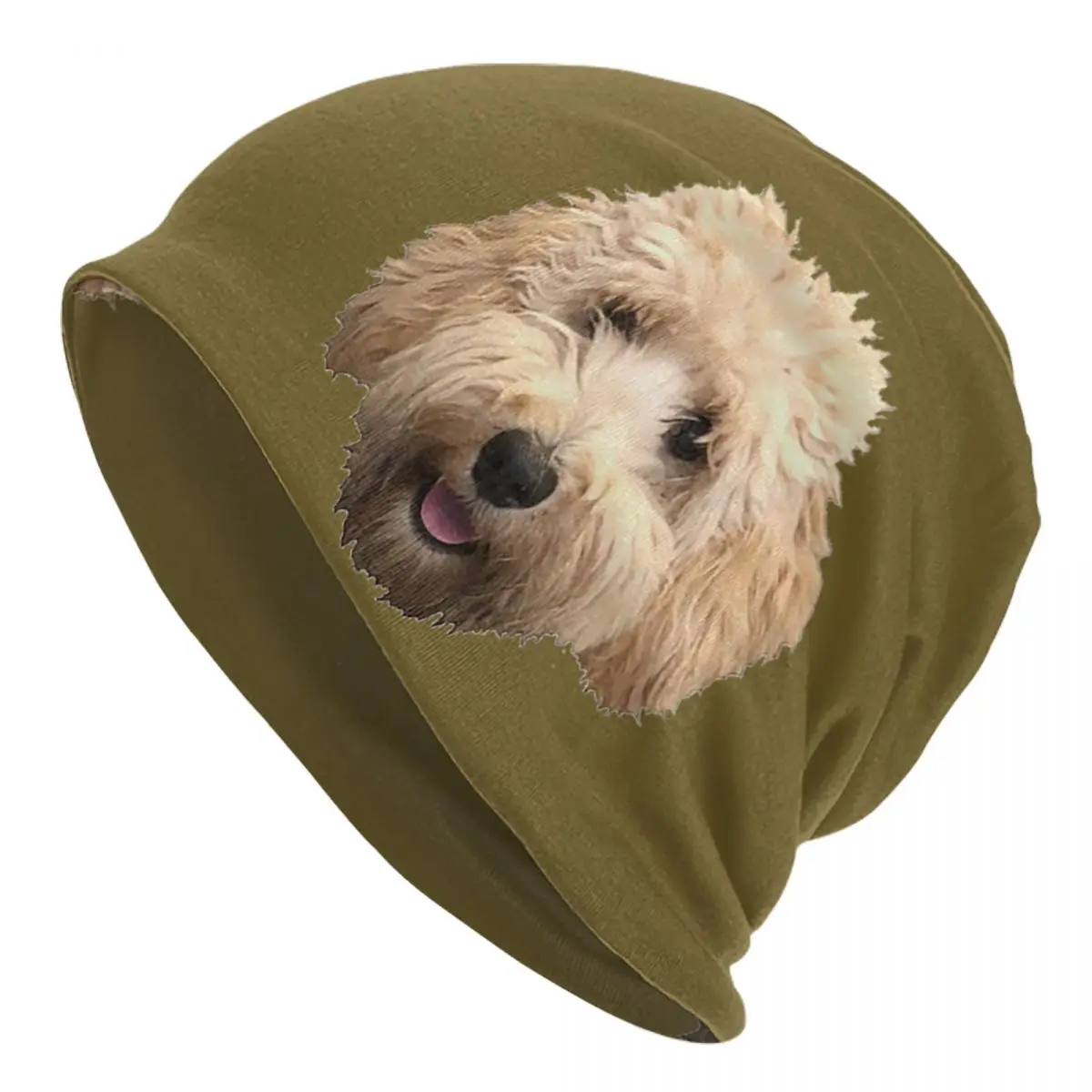 Rosie The Goldendoodle Grey Warm Knitted Cap Hip Hop Bonnet Hat Autumn Winter Outdoor Beanies Hats for Men Women Adult