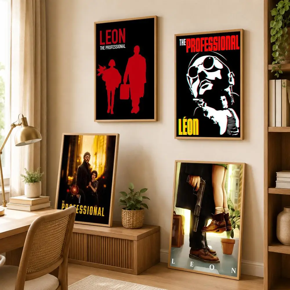 Movie L-Leon The Professional Poster Art Wall Stickers HD Painting Self Adhesive Wall Decals for Bedroom Living Room Home Decor