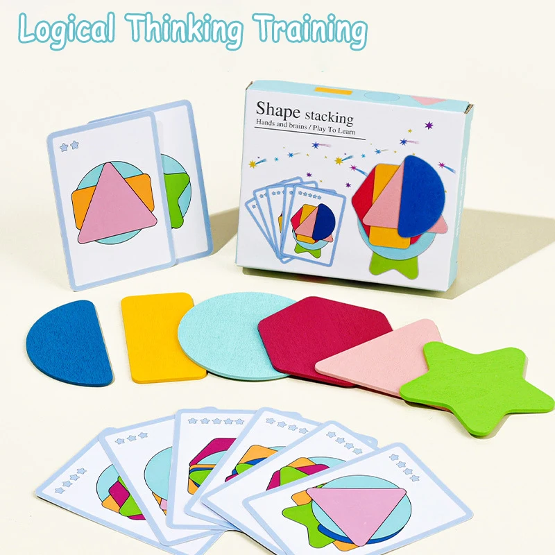 Baby Geometric Shape Stacking Games Montessoris Parish Toy Color Cognition Logice Thinking Matching Game Preschool Education Toy
