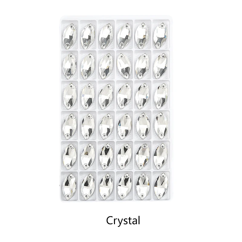 BOBOHOO Navette Mehrfarbige Glas-Nähsteine, Kristall-Flachsteine zum Aufnähen, Strass-Steine für DIY-Kleidung, Hochzeitskleider – Detail 25