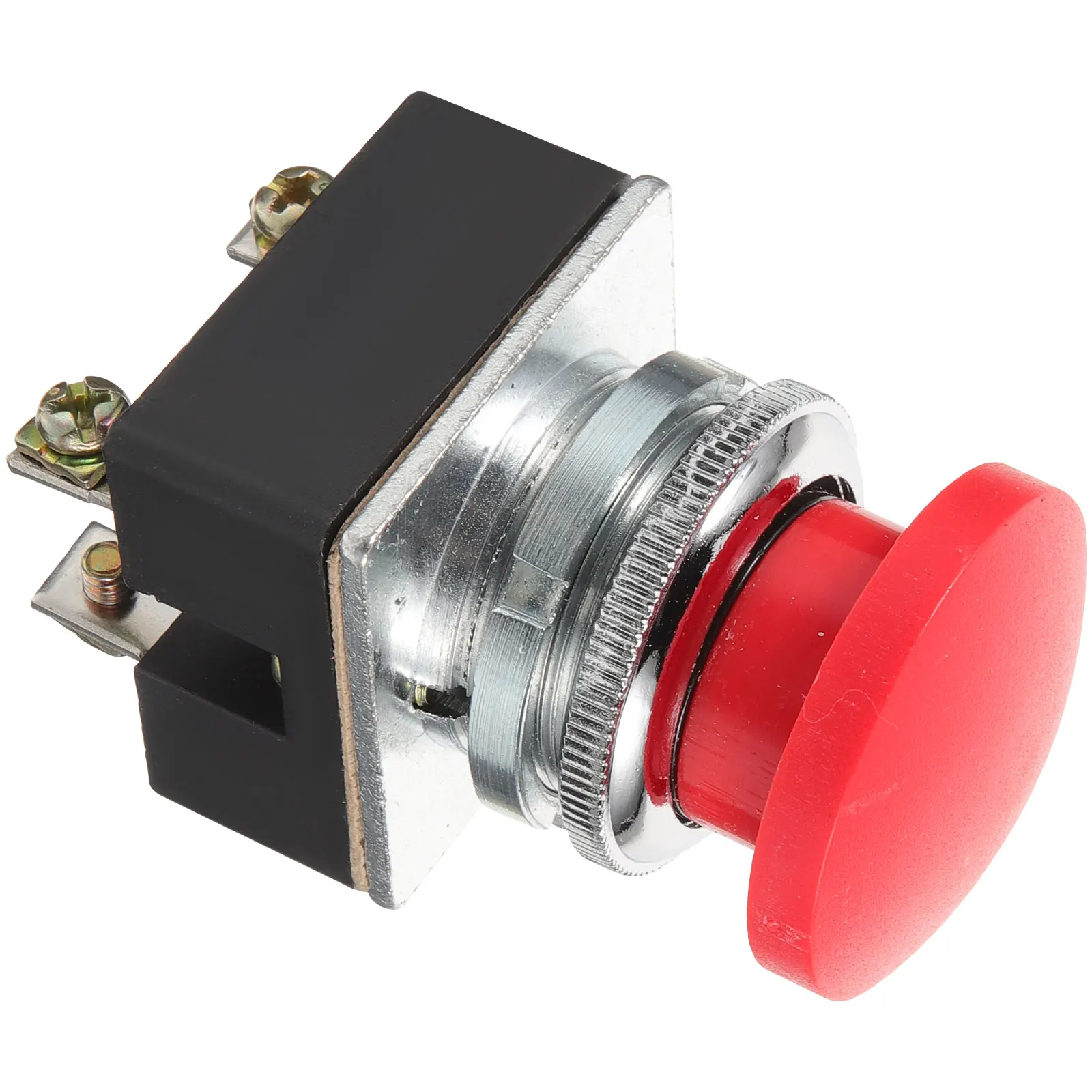 

Push Button 30mm Auto Reset Momentary Push Button Control Button Mushroom Head Flat Head Plastic Metal Industrial Use Switch
