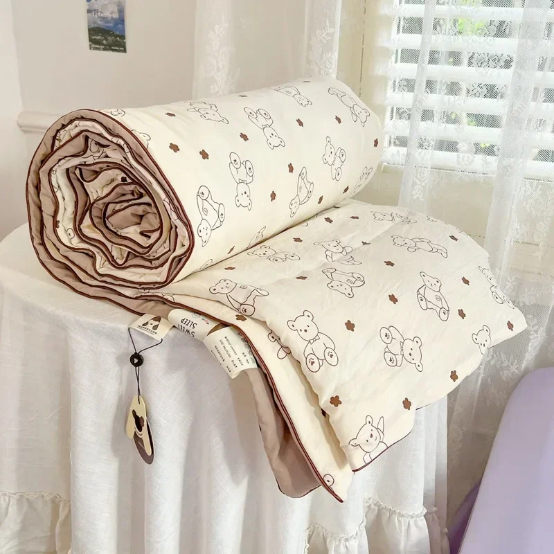 

Class A Maternal Infant Grade Pure Cotton Summer By Soybean Fiber Cartoon Washed Cotton Single and Double Air-conditioned Quilt