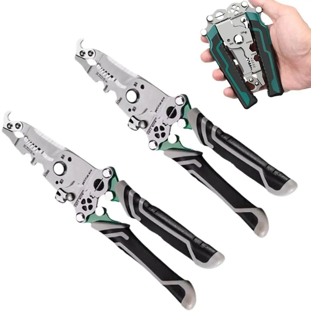 18 in 1 Wire Stripper Pliers Multifunctional Cutting Tool Used For Appliance Repair,Electrician Wire Cutting,Crimping,Winding