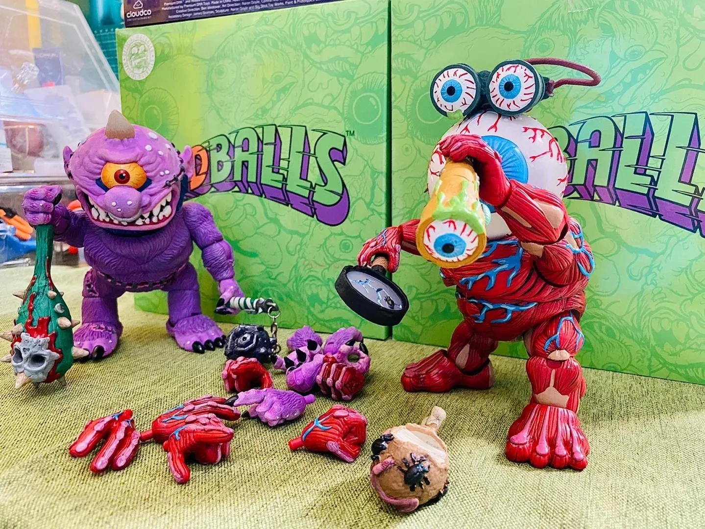 Madballs DNA 1/12 스케일 첫 번째 웨이브 유니콘 큰 눈 괴물 분할 머리 Rampage Person Full Set6In 액션 피규어 재고 있음