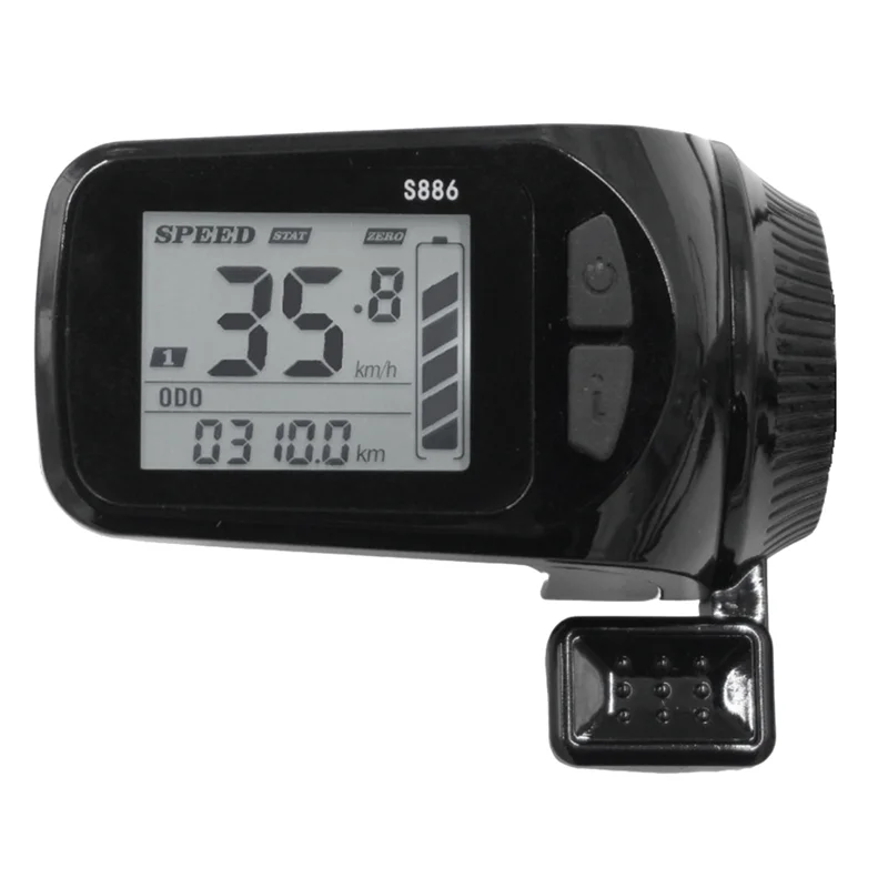 Accélérateur au pouce pour vélos électriques, panneau d'affichage LCD, scooter électrique, 24V, 36V, 48V, 60V, S886, 5 broches, 6 broches