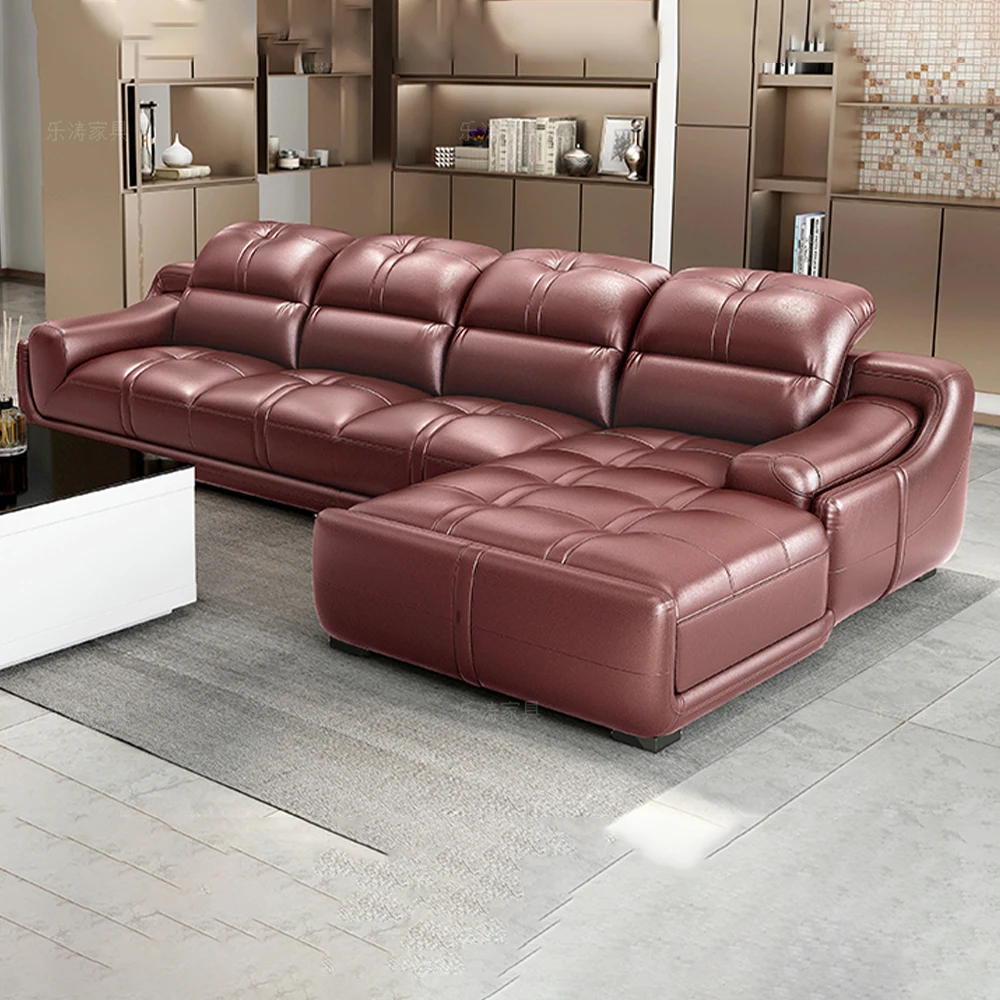 

Linlamlim Living Room Sofas Italian Genuine Leather Sofa Sets Big Sectional Corner Couch With Adjustable Headrest Home Furniture