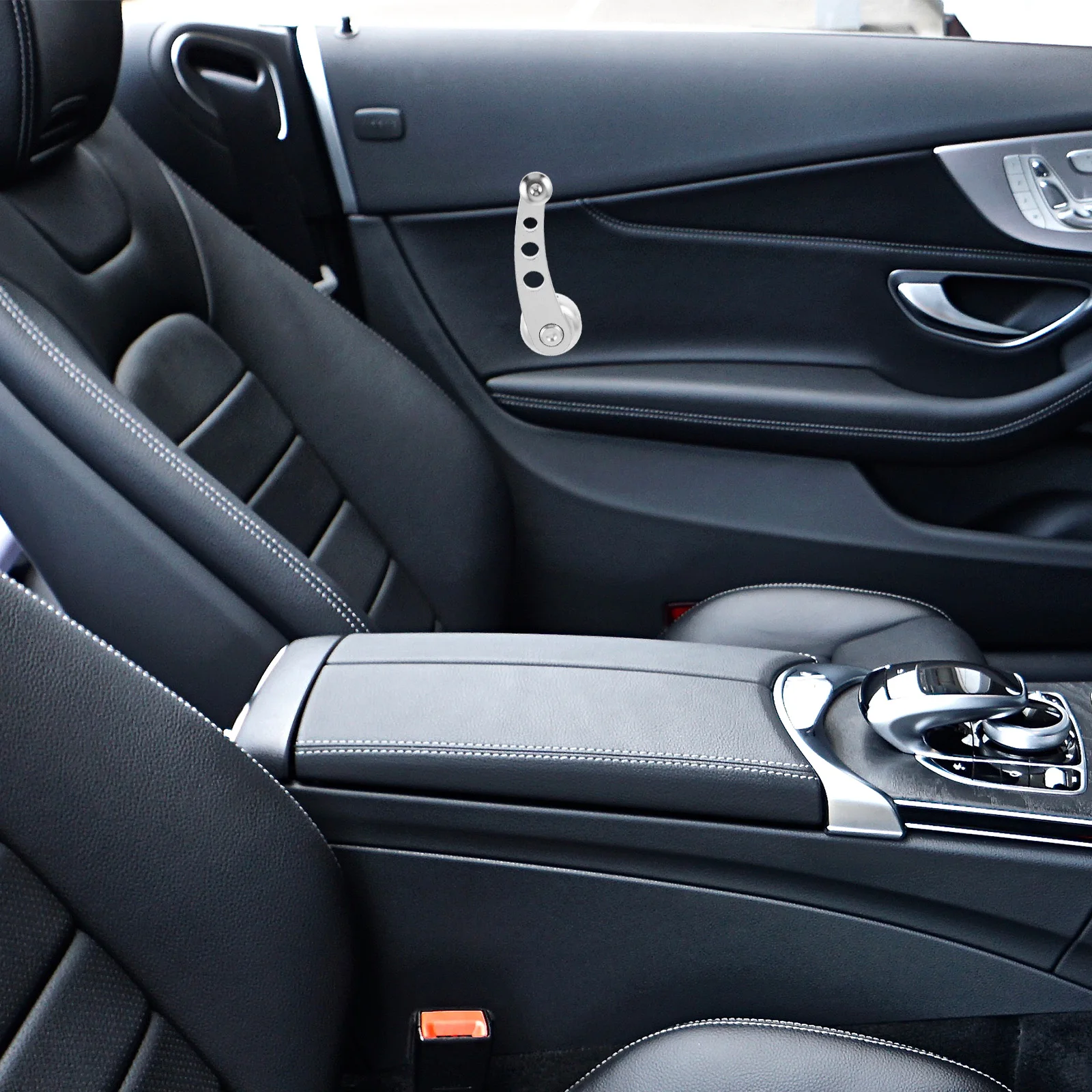 

2pcs Window H Crank Silver Aluminum Alloy Universal Manual Winder Vehicle Lever Window Crank H Replacement Accessories