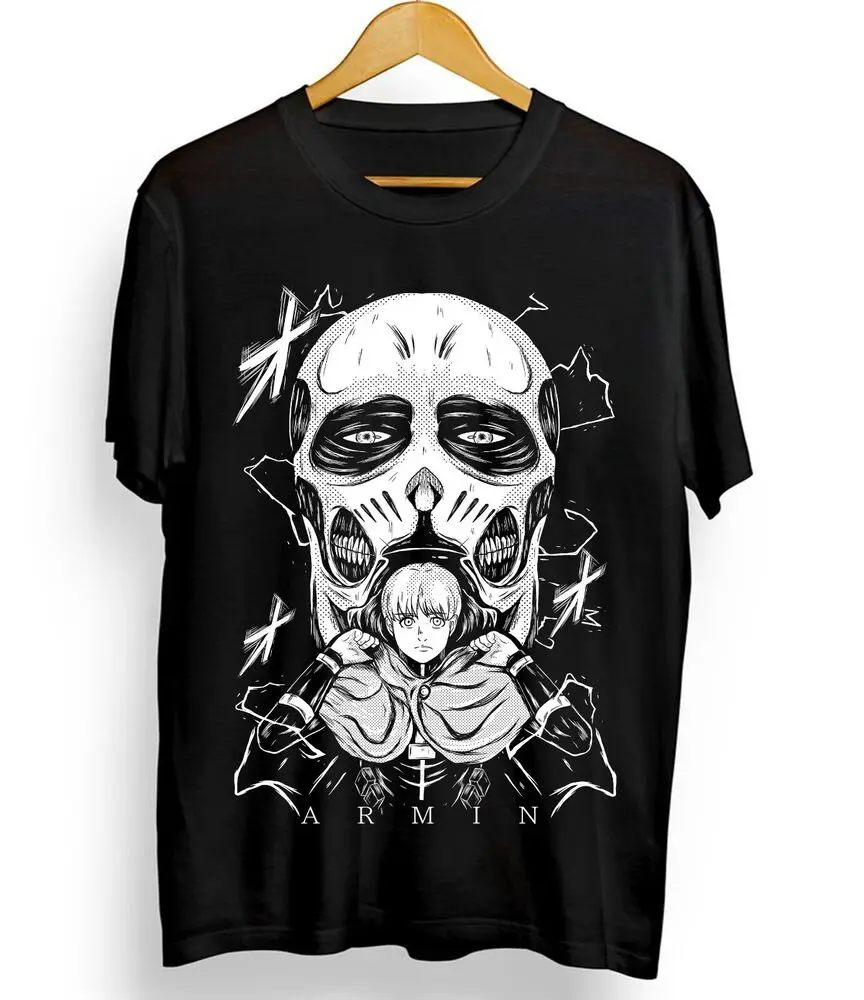 Armin Arlelt T-shirt Attack On Titan SNK Horror Anime Gift Black Shirt All Size