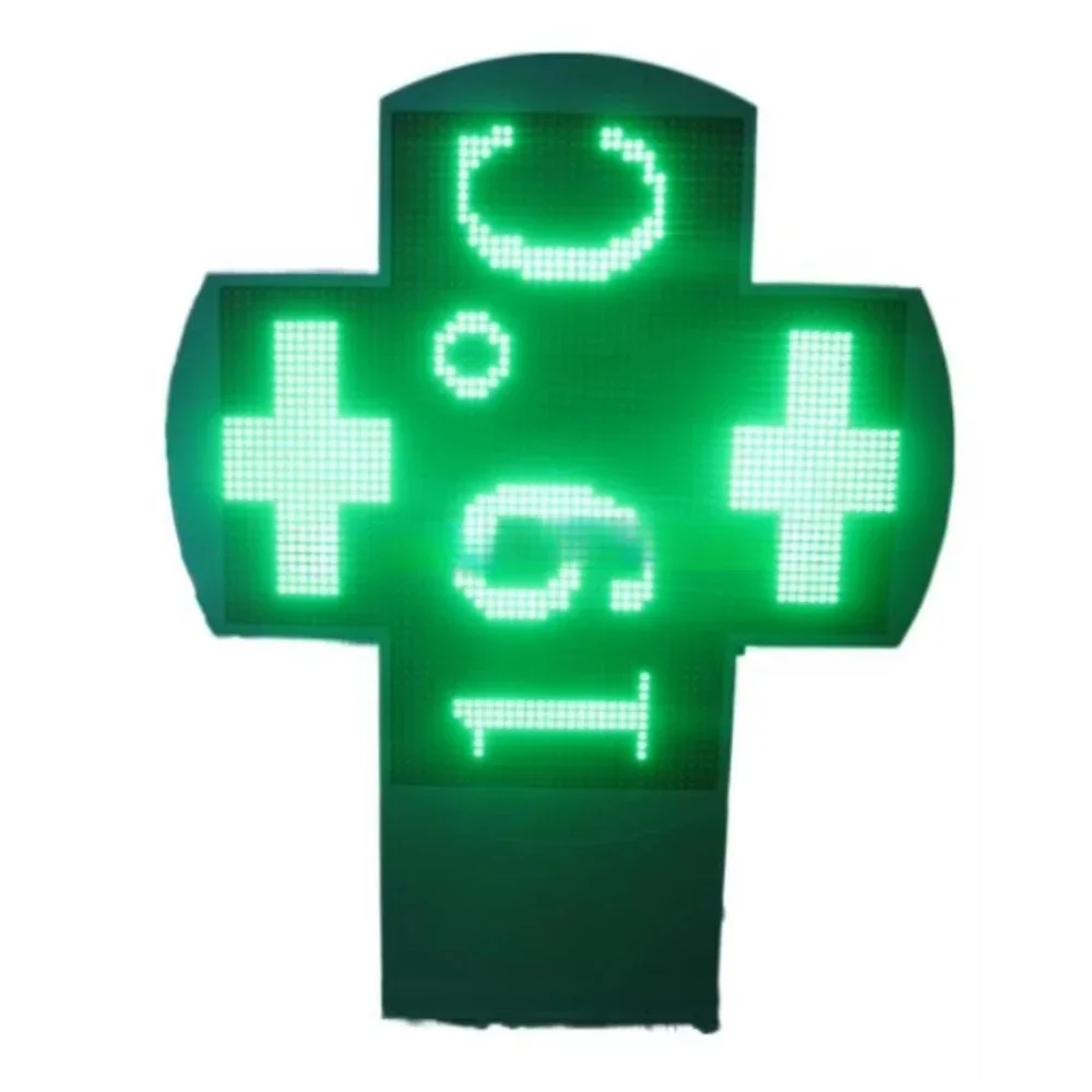 

Hot Sale P10 Module Us Leads Sign Indoor Green Led Pharmacy Cross With Your Logo