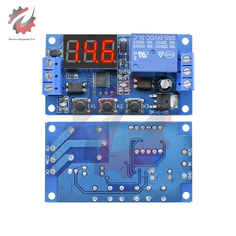 12V 24V LED Digital Display Automation Delay Relay Trigger Time Circuit Timer Control Cycle Adjustable Solid State Relay Module