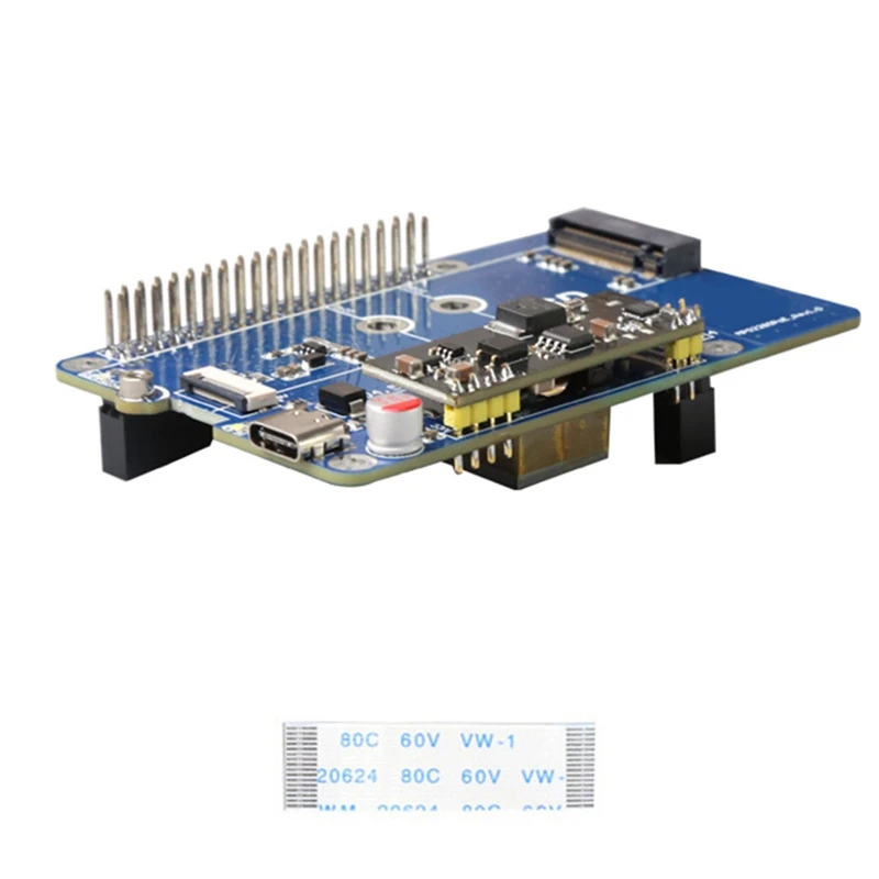 MPS2280 Poe For Raspberry Pi5 Poe PCIE To NVME SSD HAT Support 2230/2242/2280 SSD Support 5V4.5A Output Easy To Use