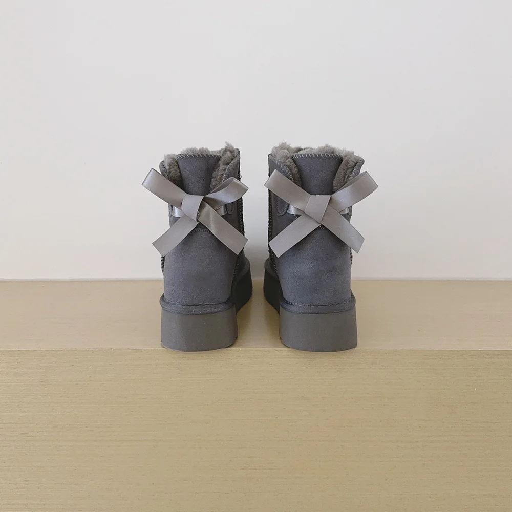 2026 Plateau-Schneestiefel für Damen in Übergrößen, mit dickem Fleece, dicken Baumwollschuhen und Banddekorationen, Damen-Baumwollstiefel – Detail 10