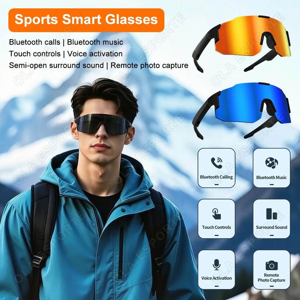 Bluetooth Sunglasses Smart Cycling Glasses Wireless UV400 Protection Goggles Telephone MP3 Sports Cycling Glasses Men 2026 New
